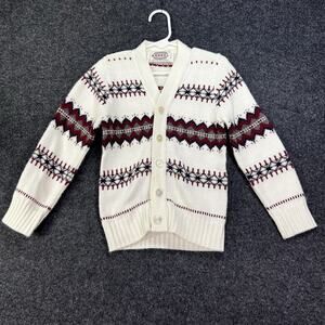 VTG Barrel Fair Isle Nordic Ski Cardigan Sweater - Toddler Kid's Size 6